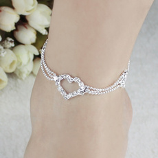 New Charm Silver Plated Bead Anklet Ankle Bracelet Chain Crystal Fashion Singular Jewelry Gifts WTU