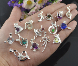 NEW Wholesale lots 15pcs 925 Sterling Silver Crystal charms pendant 15个吊坠