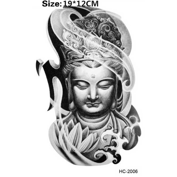 1 Sheet Big Large Full Back Chest Tattoo Sticker Buddha Rosary beads Dragon  Body Art Temporary Waterproof for Women Men Tattoo : Amazon.ca: Everything  Else