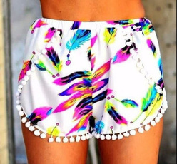 Fashion Casual Women Summer Beach Shorts Floral Print Shorts Plus Size Short Pants