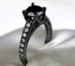 blackgoldfilled, Fashion, wedding ring, solitaireczstone