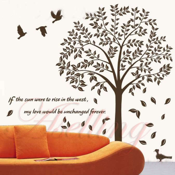 Wall Sticker Love Tree Quote Art Words Motto Poem Birds Removable Vinyl Home Decor Mural Decal W36 Wish - Vinyl Home Decor Sticker