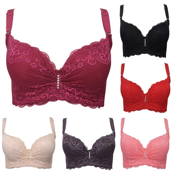 Plus Size 3/4 Cup Lace Push Up Bra Summer Large Size Sexy Women