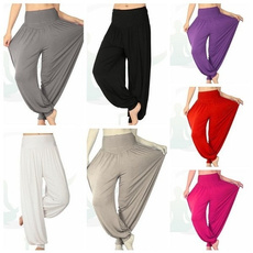 New Fashion Women Ladies Comfy Harem Long Yoga Elastic Waist Pants Bloomers Pants Leg Warmer Belly Dance Boho Trousers