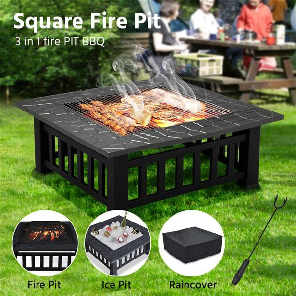 Large Outdoor Garden Fire Pit Firepit Brazier Stove Patio Heater BBQ Grill Steel 