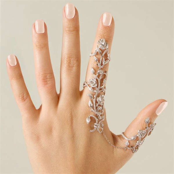 Souarts Women Rings Multiple Finger Stack Knuckle Band Artificial Crystal Jewelry Souarts Women Rings Multiple Finger Stack Knuckle Band Artificial Crystal Jewelry