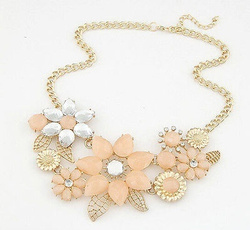 pink, Flowers, Jewelry, flower necklace