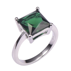 Emerald 925 sterling silver High Quality Fashion Gemstone Ring Size 5 6 7 8 9 10 11 12 PR47