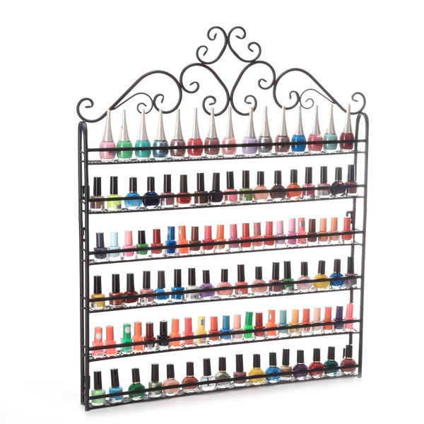 Dazone Black 6-Tier Nail Polish Wall Mount Rack stand Organizer Display up  to 128 Bottles | Wish