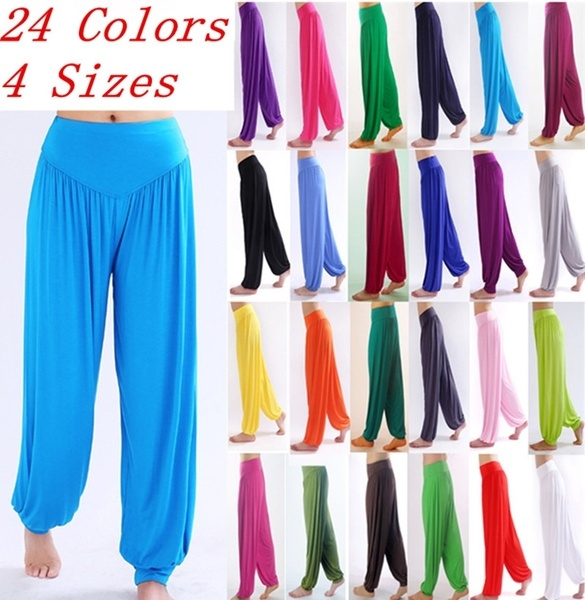 Womens Elastic Waistband Fitness Yoga Harem Pants Sports Exercise