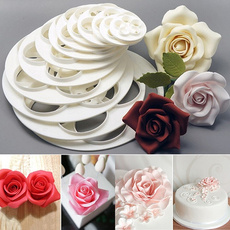 6Pcs Rose Flower Cookie Mould Gum Paste Cutter Tool for Fondant Cake Sugarcraft
