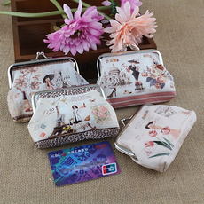 Fashion Flower Printed Hasp Purse Key Coin Card Holder Wallet