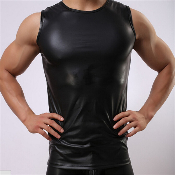 Faux leather clearance vest mens