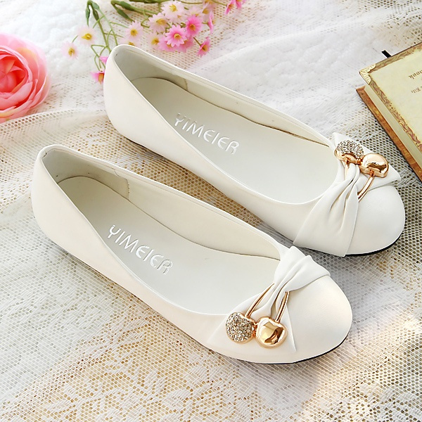 New Mary Janes Women Round Toe Casual Shoes Flat Shoes Ladies Sweet Ballet  Shoes Big Size