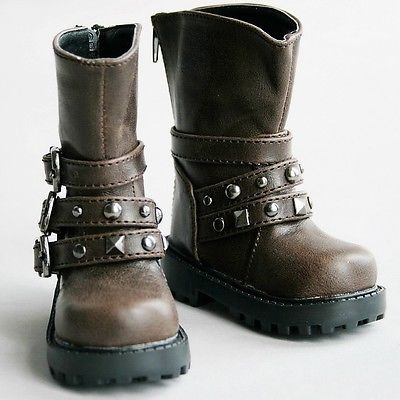 46# Brown SD17 DZ70cm LUTS BJD Dollfie Rivet Synthetic Leather Shoes/Boots-9.5cm 