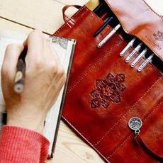 Fashion Stationery Vintage Moon Pu Leather Pen Pouch 