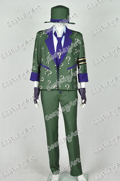 Batman Arkham City Cosplay The Riddler Dr. Edward Nigma Costume Uniform Suit