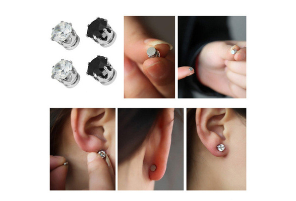 Magnetic Stud Ear Ring 1Pair Cool Charm Jewelry Chic Creative Mens Boys YU