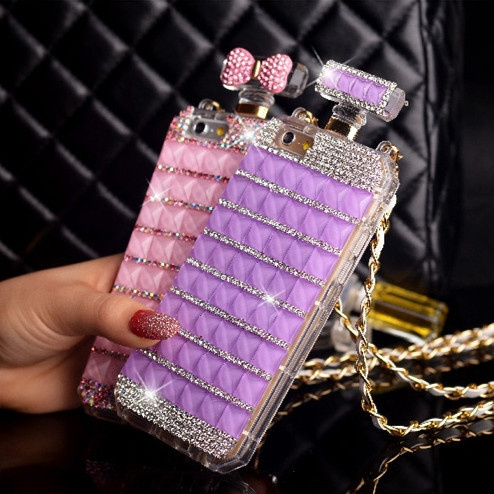 Luxury Diamond Perfume Case Handbag Bow Bowknot Chain Perfume Bottle Case Cover For Iphone 6 6 Plus 4 4s 5 5s Wish