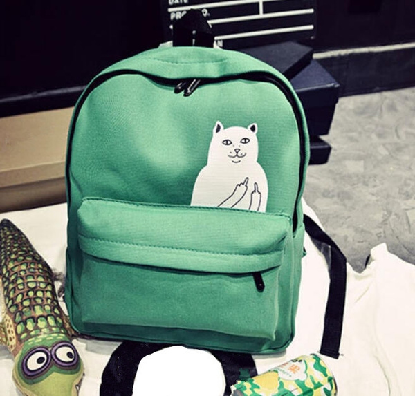 cat middle finger backpack