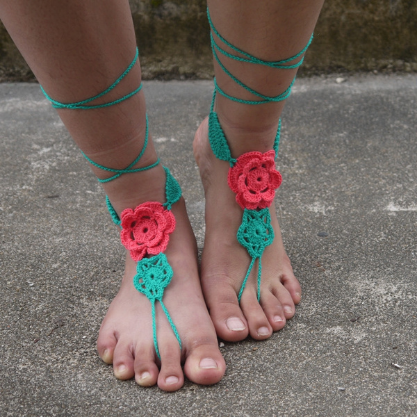 JEFFREY CAMPBELL Womens Size 38 Knit Crochet Slide Sandals - Rainbow Shoes  | eBay