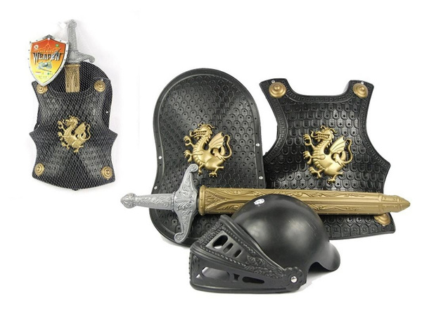 Halloween Decoration Halloween Props Simulation Roman Armor Warrior Helmet  Shield Sword Props Toys For Children