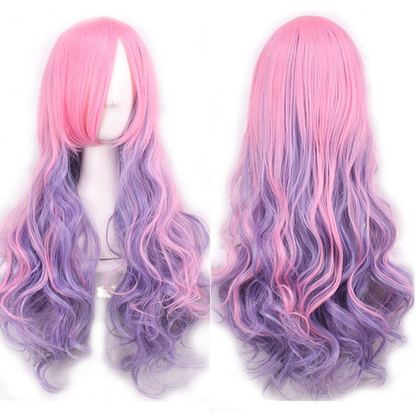 pink and purple cosplay wig