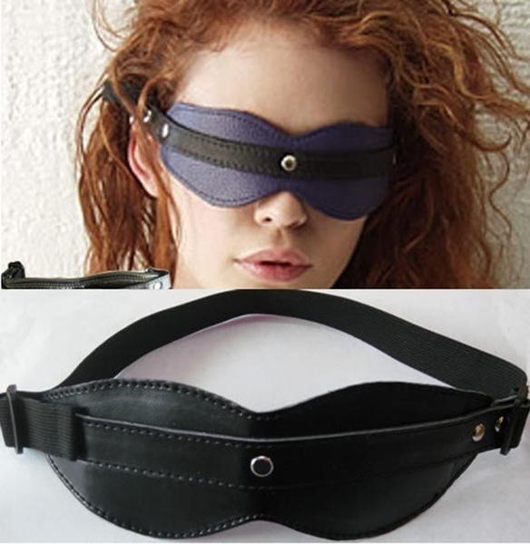 Products :: BDSM Bondage Leather Blindfold Sleep Mask Eye Blinders in Black