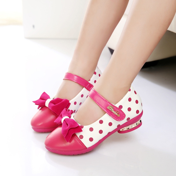 Kids Girls Princess Bowknot Pumps Soft Leather Flats Slip-on Shoes. | Wish