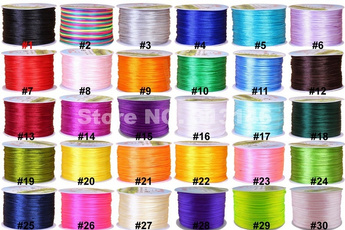 Bulk Wholesale Lots 1mm DIY 70M Chinese Knot Knotting Beading Satin Nylon Cord Rattail Thread String Wire Braided Kumihimo Shamballa Macrame for handcraft
