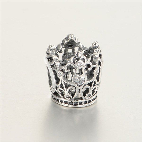 CC-JJ 925 Sterling Silver Blue Crown Charms Beads