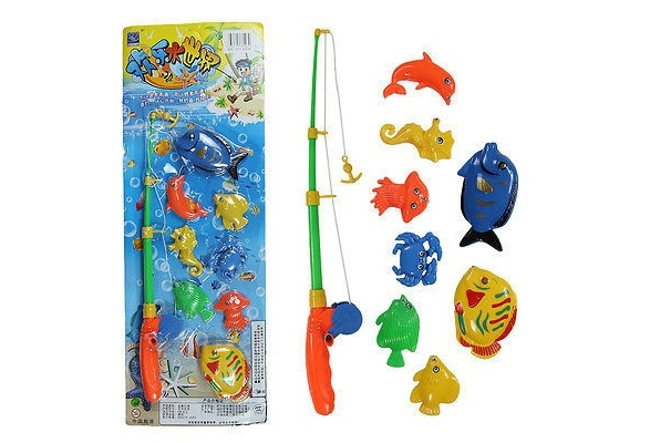 Magnetic Fishing Game Toy Rod 8 Fish Hook Catch Kids Childern Bath Time