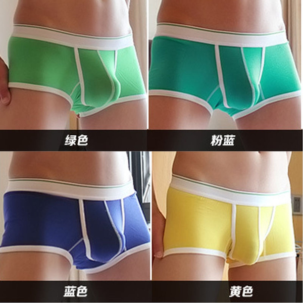 1 Psc Bamboo Fiber Mens Sexy Underwear Boxer Shorts Low Rise Soft Underpants M L Xl Many Color 0990