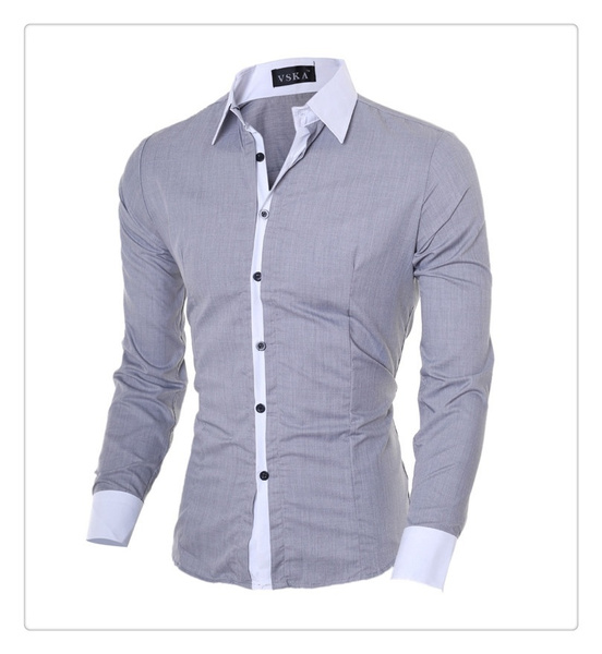 US Size XS-L High Quality 2014 New Fashion Men Slim Shirts Man Casual ...