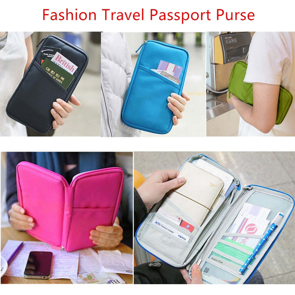 Travel Passport Credit ID Card Cash Wallet Purse Holder Case Document Bag 