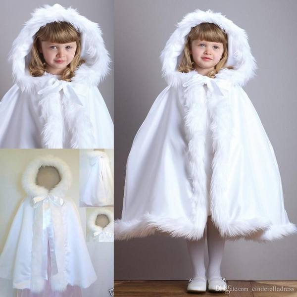 Little girl sales white fur cape