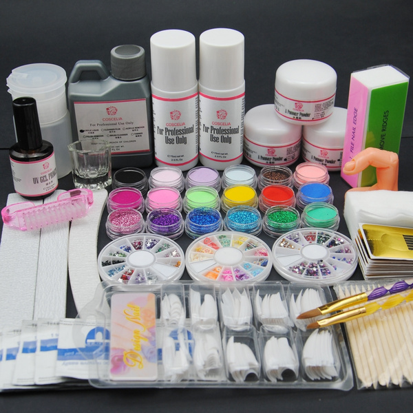 Pro Acrylic Powder Liquid Remover With Nail Art Brush Cleanser Tips Tools Set Wish