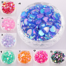 Lots 200 pcs Heart Acryl AB Color Spacer Beads For Jewelry Making Findings 8x4mm