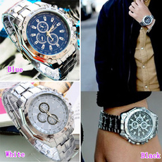 3 Colors Men Watches Stainless Steel Belt Sport Business Quartz Watch Wristwatches