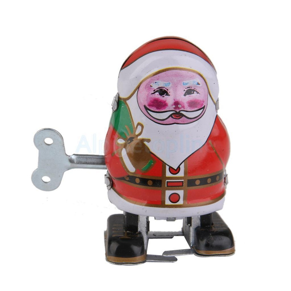 Wind Up Walking Santa Claus Robot Tin Toy Vintage Collectible/Christmas Gift 