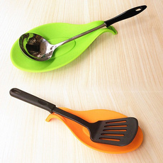 Flexible Silicone Heat Resistant Spoon Fork Mat Rest Utensil Spatula Holder Kitchen Tool