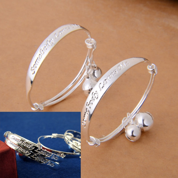 Baby silver sale anklets with bells