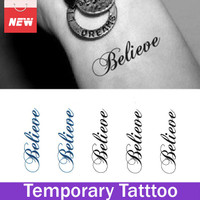 Wish カスタマーレビュー 1シート信じる単語防水ステッカータトゥーファッション一時的な入れ墨新しいタトゥーフラッシュ英語文字