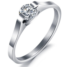 Cubic Zirconia, Steel, Fashion, wedding ring
