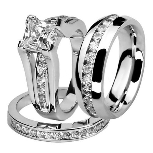 Stainless steel eternity discount ring