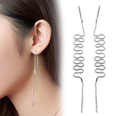 The 925 line all-match Korean fashion tide Tremella ear ear chain line long paragraph female temperament