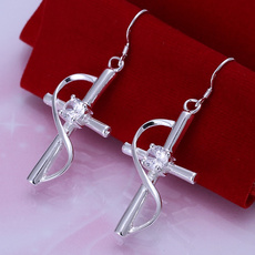 New supplies 925 sterling silver Hook cross earrings fashion Jewelry