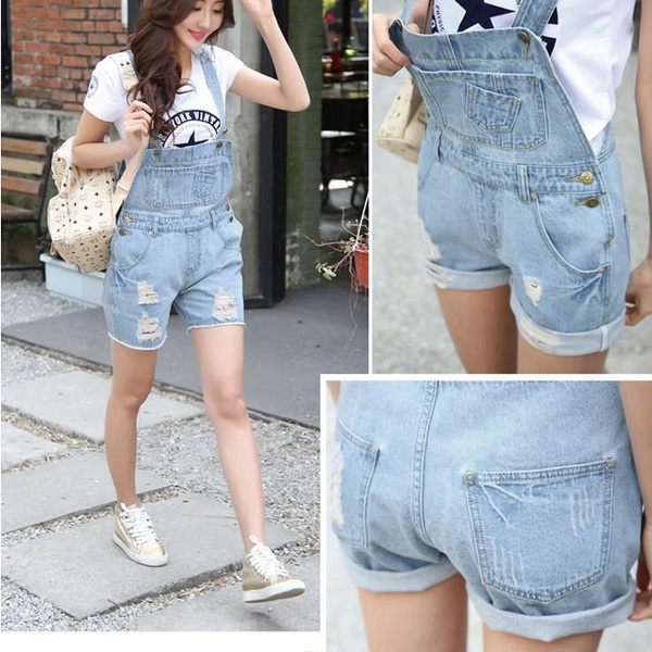 Denim jean 2024 shorts jumpsuit romper