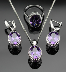 Cubic Zirconia, purpleamethyst, Joyería de pavo reales, gemstone jewelry