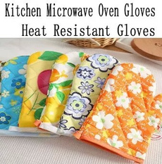 2ks / páry vysoce kvalitní módní krásný silikonový rukavice na vaření pečení na pečení BBQ trouba držák hrnce Mitt kuchyně náhodná barva